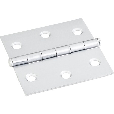 Hardware Resources Brushed Chrome 2-1/2"x2-1/2" Swaged Butt Hinge 33524BC